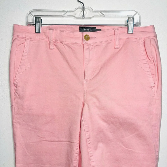 Torrid Pink Mid-rise Stretch Twill Chino Skinny Cropped Pants 10 Women’s - Picture 4 of 14